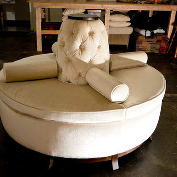 Center Banquette Sofa in Velvet from Robert Allen