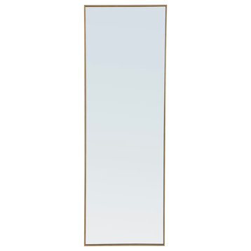 Elegant MR4082BR Metal Frame Rectangle Mirror 18"Brass