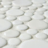 11.25"x12" Posh Bubble Porcelain Mosaic Wall Tile, White