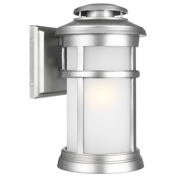 Newport One Light Outdoor Wall Lantern in Painted Brushed Steel