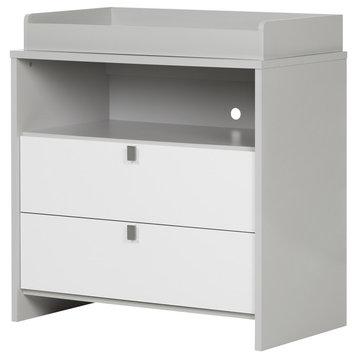 South Shore Cookie Changing Table/Dresser, Soft Gray And Pure White