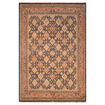 Bareens Designer Rugs - Antique Vegetable Dyed Elina Blue/Red Wool Rug - 8'2'' x 10'4'' - Designed with mesmerizing intricacy and gorgeous color palette, this hand-knotted masterpiece demonstrates the beauty and electrifying thrill of Pak Persian art. These meticulously hand-knotted Pak-Persian rug is made with pure wool and features breathtaking traditional, transitional, and tribal designs in bold luxurious color pallets. Known for their intricate designs these rugs are a reproduction of Persian rugs, made in Pakistan with unique Mughal designs. Made by master weavers using the same Persian texture, design and dying technique, we wanted to produce the most significant manifestation of Persian art, life, and culture. This rug is most famous for its exceptional quality, incredible designs, patterns, and vibrant rich color. Pak-Persian rugs made with Persian weave with high knot counts, which enables the high intricacy and detail found in the patterns are also referred to as "State of art", each color adds a rich beautiful detail in the artwork of this rug. The design, color, and beautiful chromatic composition with a vibrant sheen with intricate designs, exude beauty, elegance, and quality make this rug a masterpiece of its own.