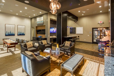 Trendy home theater photo in Raleigh