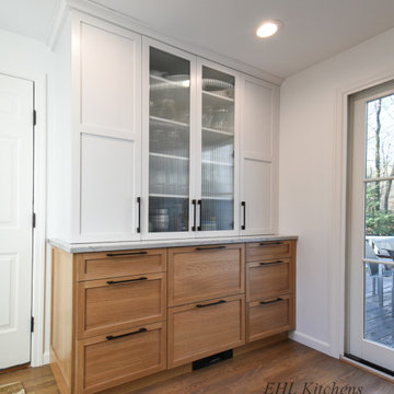 White Oak Kitchen with White Cabinetry & Modern Details