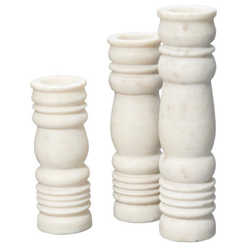 Monument Marble Candlesticks, Set of 3