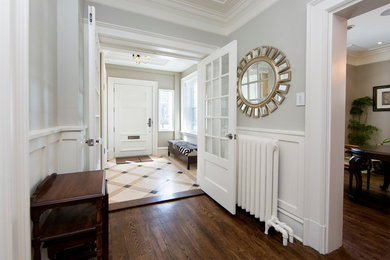 Inspiration for a contemporary entryway remodel in Montreal