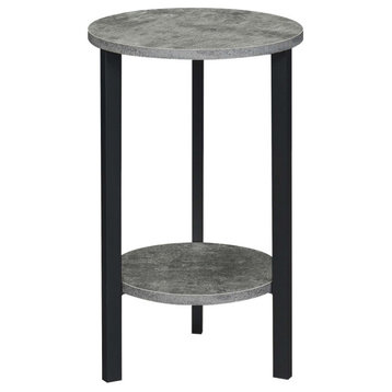 Graystone 24" 2 Tier Plant Stand, Cement/Black