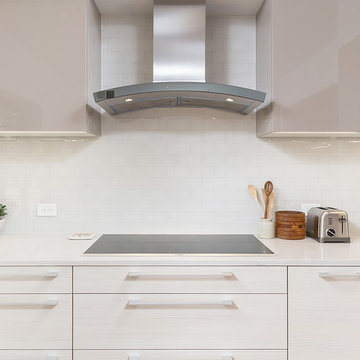 Old City, Philadelphia: Sleek Modern Kitchen with Triptych Cafe Door