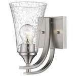 Millennium Lighting - Millennium Lighting 1491-SN Natalie - 1 Light Wall Sconce - Wherever there is a need for light, there is the oNatalie 1 Light Wall Satin Nickel Clear SUL: Suitable for damp locations Energy Star Qualified: n/a ADA Certified: n/a  *Number of Lights: Lamp: 1-*Wattage:100w A bulb(s) *Bulb Included:No *Bulb Type:A *Finish Type:Satin Nickel