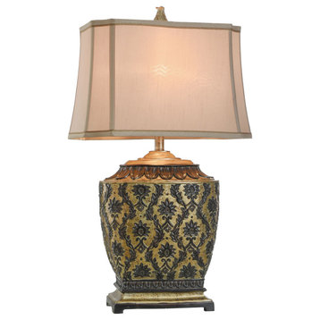 Jane Seymour -Barbados Table Lamp With Antique Platinum Design