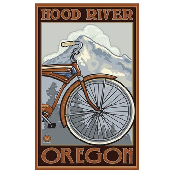Paul A. Lanquist Hood River Oregon Bicycle Art Print, 12"x18"