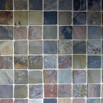 Multi Colored Stone Tile Grid - Kitchen Backsplash