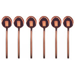 Mepra - Due Bronze Coffee Spoon Set 6-Piece Set - The Due collection by Mepra is flatware that exudes luxury as a lifestyle. Its cool, minimal, style is inspired by influential designers like Angelo Mangiarotti and exalted through generations of tradition, technique and superb materials. They're quite practical, too. The metal undergoes a titanium-based molecular embedding process that makes for dishwasher-safe utensils that won't corrode, oxidize or stain.