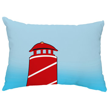 Safe Harbor 14"x20" Decorative Nautical Outdoor Pillow, Red
