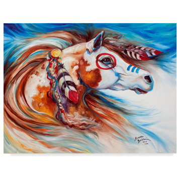 Marcia Baldwin 'Wind Of Thunder Indian War Horse' Canvas Art, 19"x14"
