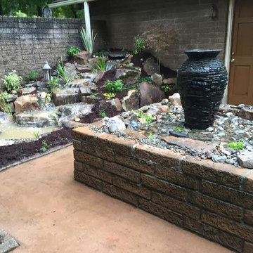 Courtyard Pondless Waterfall and Slate Urn Fountain