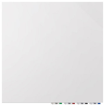 Ghent's Glass 4' x 4' Aria Low Porifle 1/4" Square Glassboard in White Back
