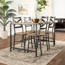 Industrial Angle Iron Wood Dining Table and Chairs - Barnwood - Products