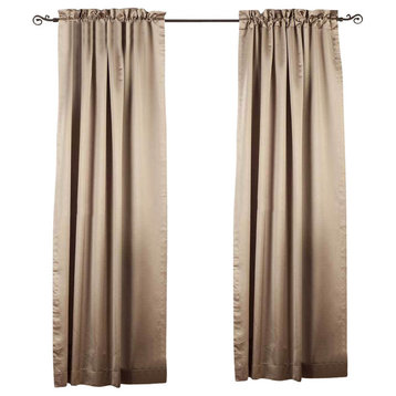 Lined-Brownish Gray Rod Pocket 90% blackout Curtain / Drape  -80W x 84L-Piece