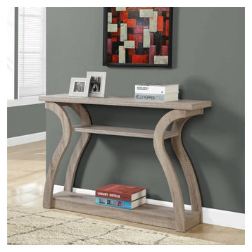 Monarch 47" Three Tier Hall Console Accent Table in Dark Taupe