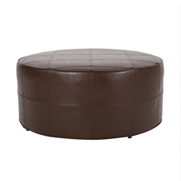Dored Faux Leather Upholstered Ottoman