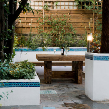 Planting and layout in Moroccan Courtyard in East London