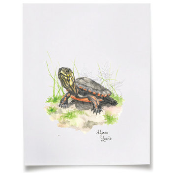 "Woodland Tinies" Turtle Paper Print, Unframed, 13x19