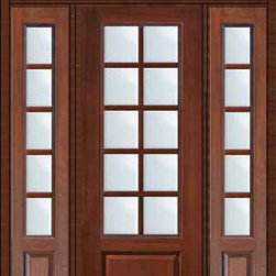 Prehung French Sidelites-Transom Door 963/4 Lite 10 Lite - Patio Doors