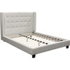 Madison Tufted Eastern King Bed With Tapered Wings in White Leatherette Finish