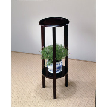 Elegant Plant Stand With Round Top, Brown