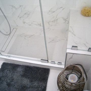 White marble bathroom, Vernon, CT