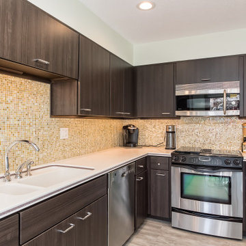 Transitional Kitchen Remodel Done With Modern Slab Doors