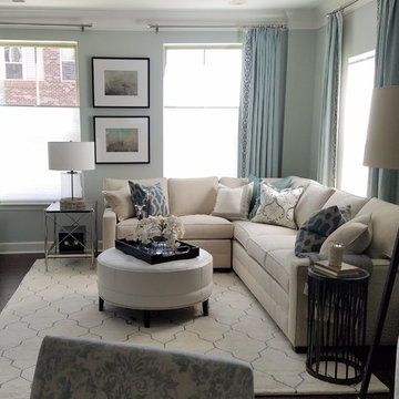 Modern Monochromatic Family Room- Aldie, VA