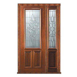 Pre-hung Side light Door 96 Wood Mahogany Courtlandt 2/3 Lite Glass - Front Doors