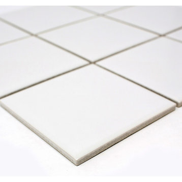 11.75"x11.75" Rae Square Porcelain Mosaic Tile Sheet, White