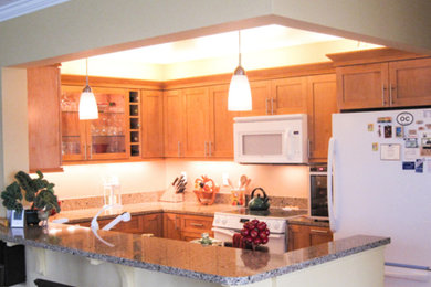 Example of a transitional kitchen design in Portland