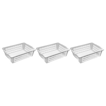 YBM Home Small Plastic Basket Paper Organizer and Letter Tray, 32-1194White, 3