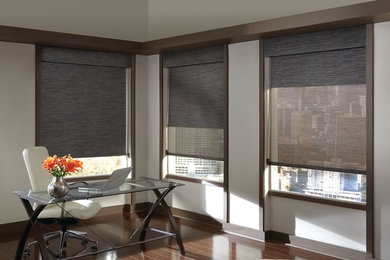 Inspiration for a modern home office remodel in New York