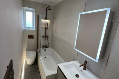 Design ideas for a modern bathroom in Other.