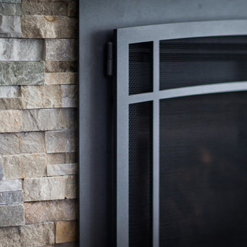Stone Fireplace Surface Detail