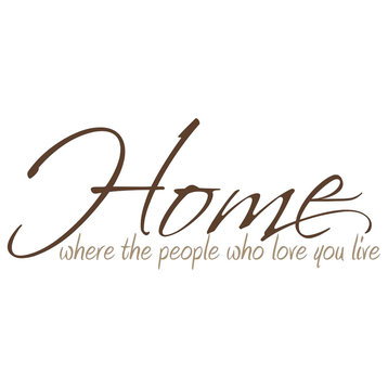 Decal Wall Home Where The People Who Love You Live Quote, Brown/Gold