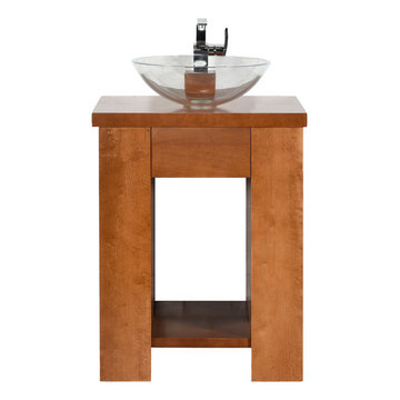 Maykke Zenia 23" Contemporary Bathroom Vanity Set in Cinnamon