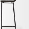Givens Brown Wood w/ Gold Metal Frame Stool, Black - Bar Height