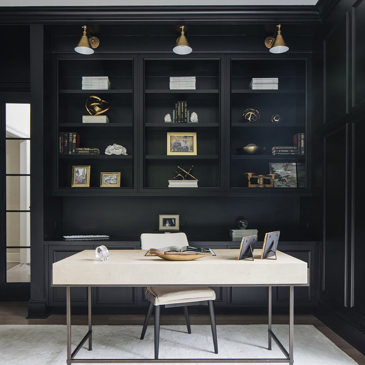 75 Beautiful Home Office with Black Walls Ideas & Designs - January ...