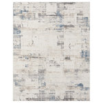 Nourison - Calvin Klein CK022 Infinity 7'10" x 9'10" Ivory Grey Blue Modern Indoor Rug - Sleek and modern. This Calvin Klein Infinity Collection rug brings sophistication to any space. The abstract pattern, presented in ivory, grey and blue, instantly refreshes your decor with a cool and refined look. Machine-made for modern living from a blend of polypropylene and polyester.