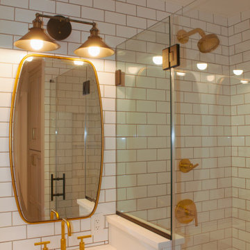 Honey Bronze Hardware and Claxy 2 Light Armed Sconce