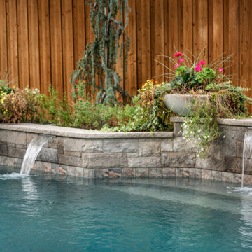 Backyard & Front Yard Remodel with Patina Metal Planters and Faux Turf