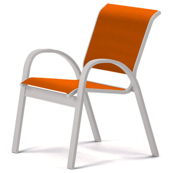 Aruba II Sling Cafe Chair, Textured White, Tangerine