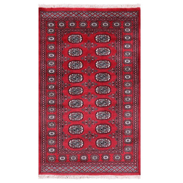 Silky Bokhara Handmade Wool Rug 3' 2" X 5' 3" - Q13801