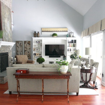 Console table does double duty as a server by opening and closing